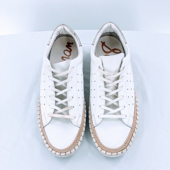 Sam Edelman Womens Sneaker White Leather Espadrille Kavi Sz 10 - Picture 2 of 14